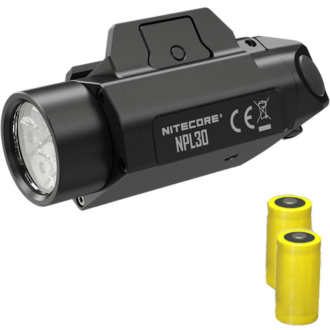 Flashlights & Headlamps - Nitecore NPL30 Rail Mount Flashlight (1200 Lumens | 2xCR123A Lithium)