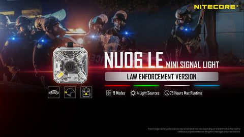 Flashlights & Headlamps - Nitecore NU06-LE Signal & Safety Light (White/Blue/Green/Red | USB-C Rechargeable)