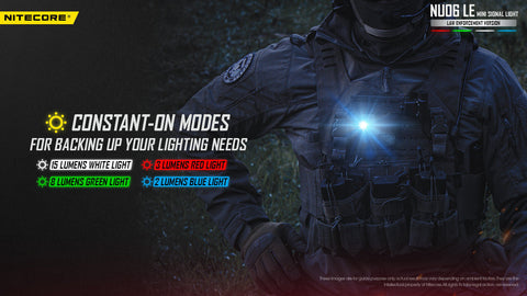 Flashlights & Headlamps - Nitecore NU06-LE Signal & Safety Light (White/Blue/Green/Red | USB-C Rechargeable)