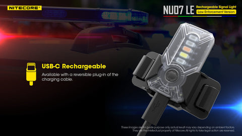 Flashlights & Headlamps - Nitecore NU07-LE 5-Color Signal Light For Helmet Or Molle Strap (USB-C Rechargeable)