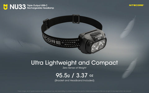 Flashlights & Headlamps - Nitecore NU33 Headlamp W/ Aux. White/Red Beams (700 Lumens | USB-C Rechargeable)