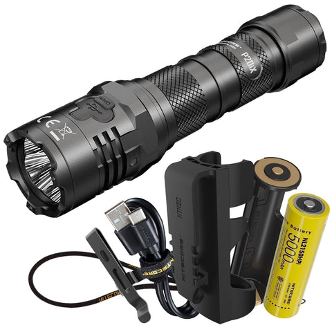Flashlights & Headlamps - Nitecore P20iX Xtreme Tactical Flashlight W/ Holster (4000 Lumens | USB-C Rechargeable)