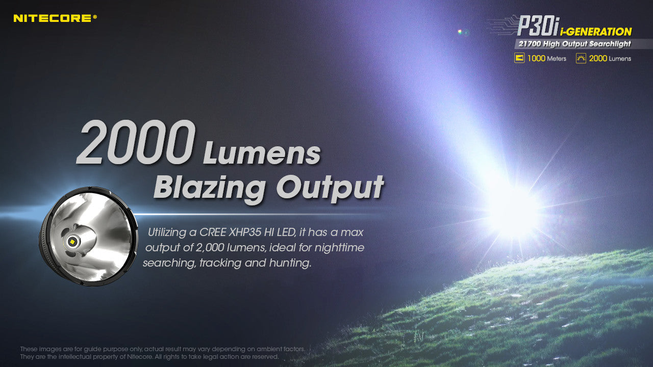 Flashlights & Headlamps - Nitecore P30i Long Throw Flashlight (2000 Lumens | USB-C Rechargeable)