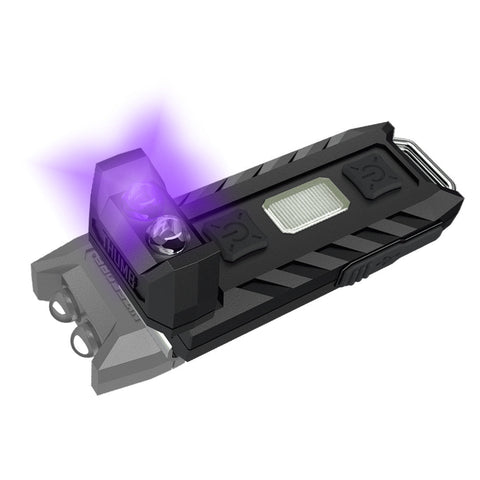 Flashlights & Headlamps - Nitecore THUMB-LEO Clip-On/Tiltable Keychain Light W/ Aux. UV Beam (45 Lumens | Rechargeable)
