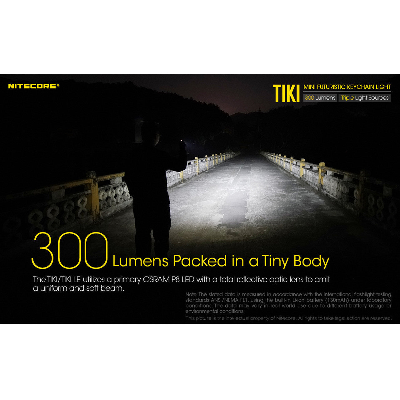 Flashlights & Headlamps - Nitecore TIKI Keychain Light W/ Aux. UV Beam (300 Lumens | USB Rechargeable)