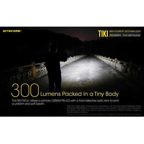 Flashlights & Headlamps - Nitecore TIKI Keychain Light W/ Aux. UV Beam (300 Lumens | USB Rechargeable)