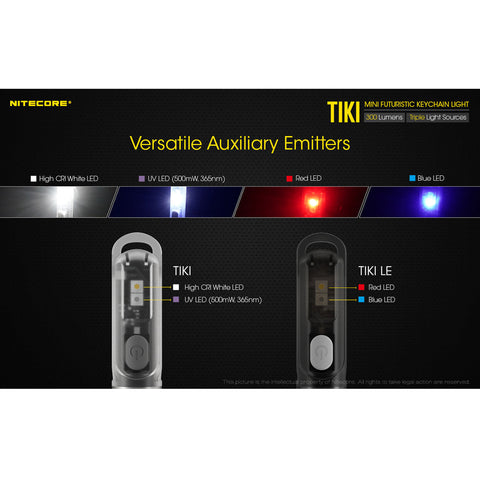 Flashlights & Headlamps - Nitecore TIKI Keychain Light W/ Aux. UV Beam (300 Lumens | USB Rechargeable)
