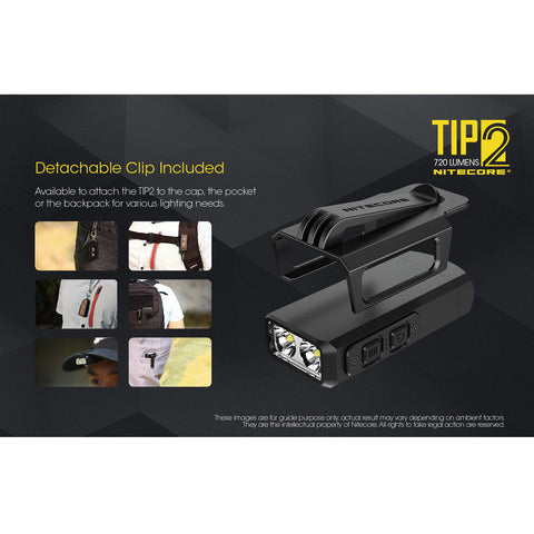 Flashlights & Headlamps - Nitecore TIP2 Keychain Light W/ Pocket Clip (720 Lumens | USB Rechargeable)