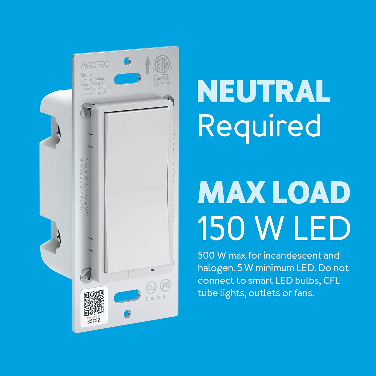 Home Automation - Aeotec ZWA037 Illumino Dimmer Switch (Z-Wave Plus)