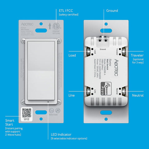 Home Automation - Aeotec ZWA038 Illumino On/Off Light Switch (Z-Wave Plus)