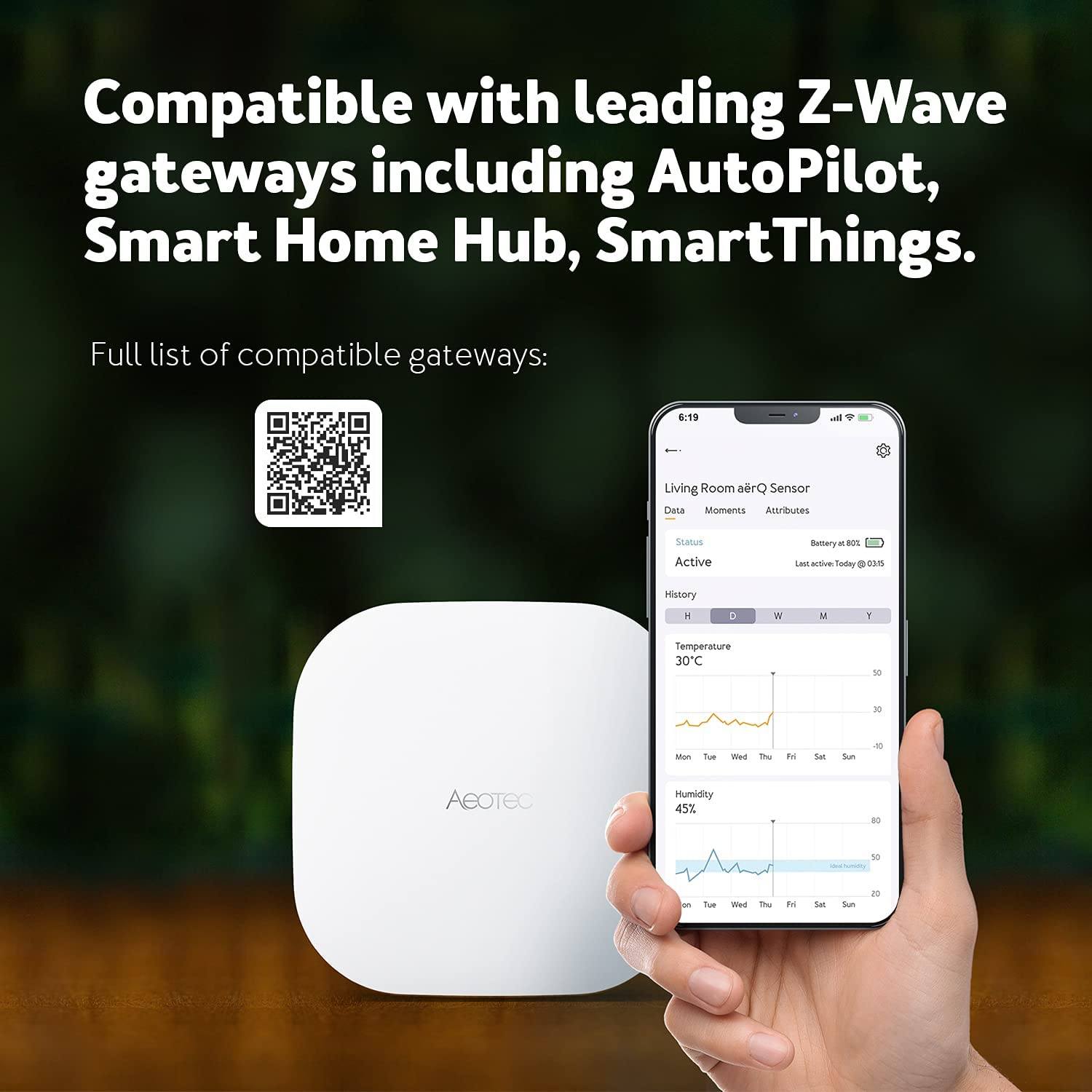 Home Automation - Aeotec ZWA039 AerQ Temperature & Humidity Sensor (Z-Wave Plus)