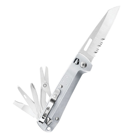 Knives & Tools - Leatherman FREE K4X Knife, Serrated W/ Magnetic Open/Close