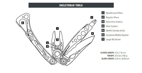Knives & Tools - Leatherman Skeletool Multi-Tool W/ 420HC Serrated Blade
