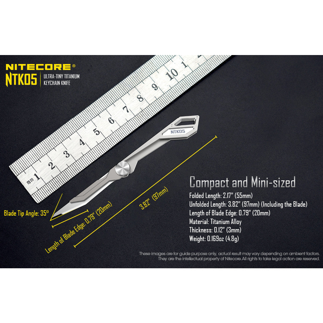 Knives & Tools - Nitecore NTK05 Titanium Folding Scalpel Keychain Knife