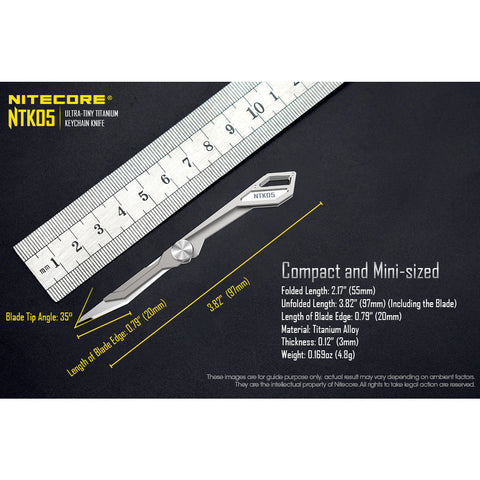 Knives & Tools - Nitecore NTK05 Titanium Folding Scalpel Keychain Knife