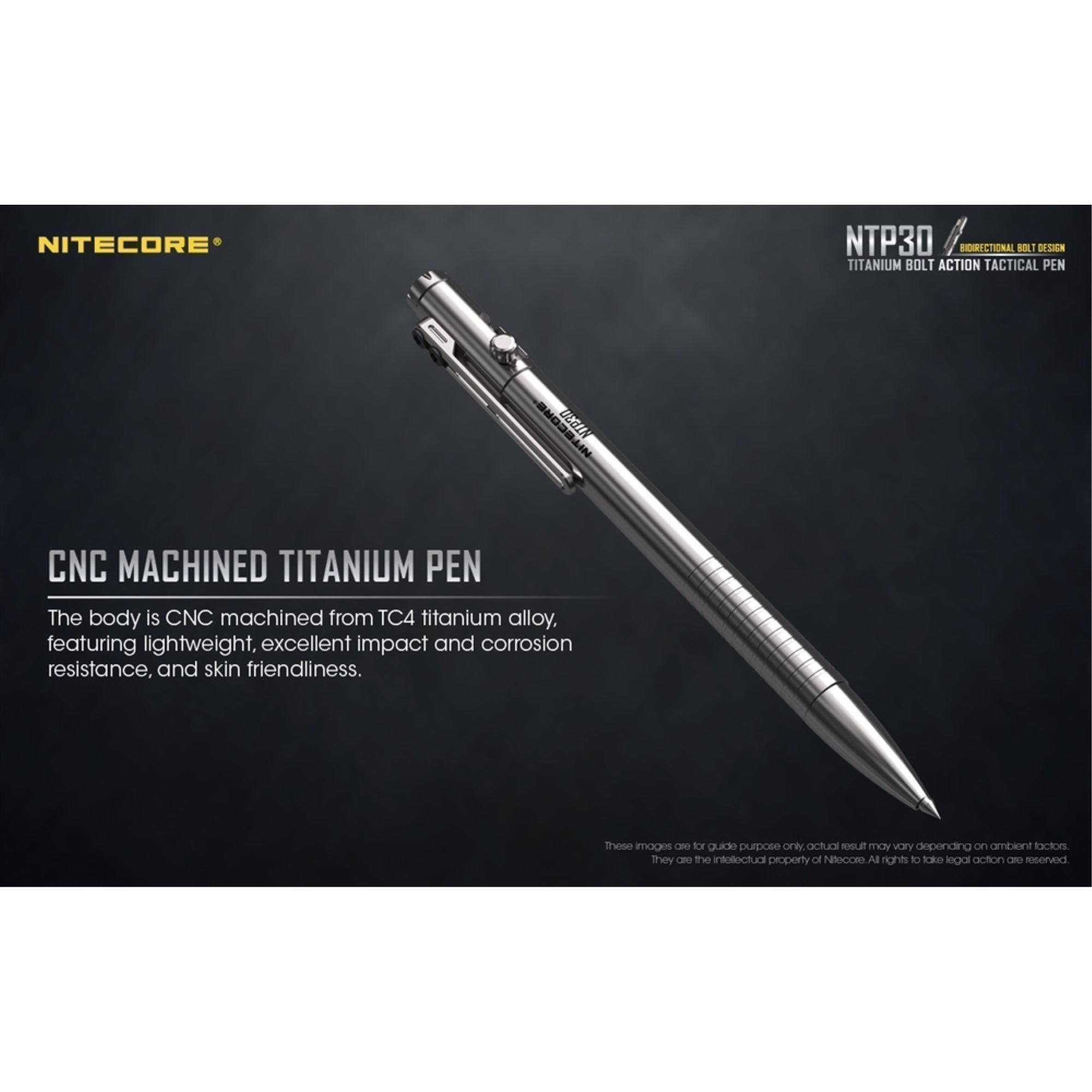 Knives & Tools - Nitecore NTP30 Titanium Bidirectional Bolt Action Multifunction Pen