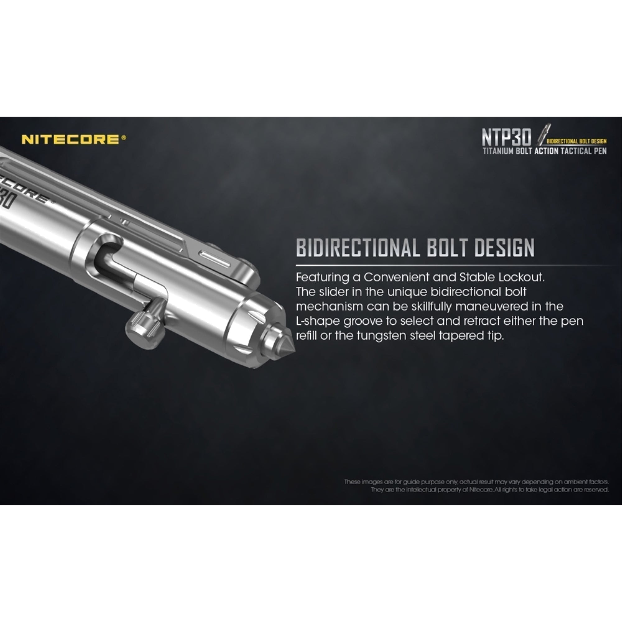 Knives & Tools - Nitecore NTP30 Titanium Bidirectional Bolt Action Multifunction Pen