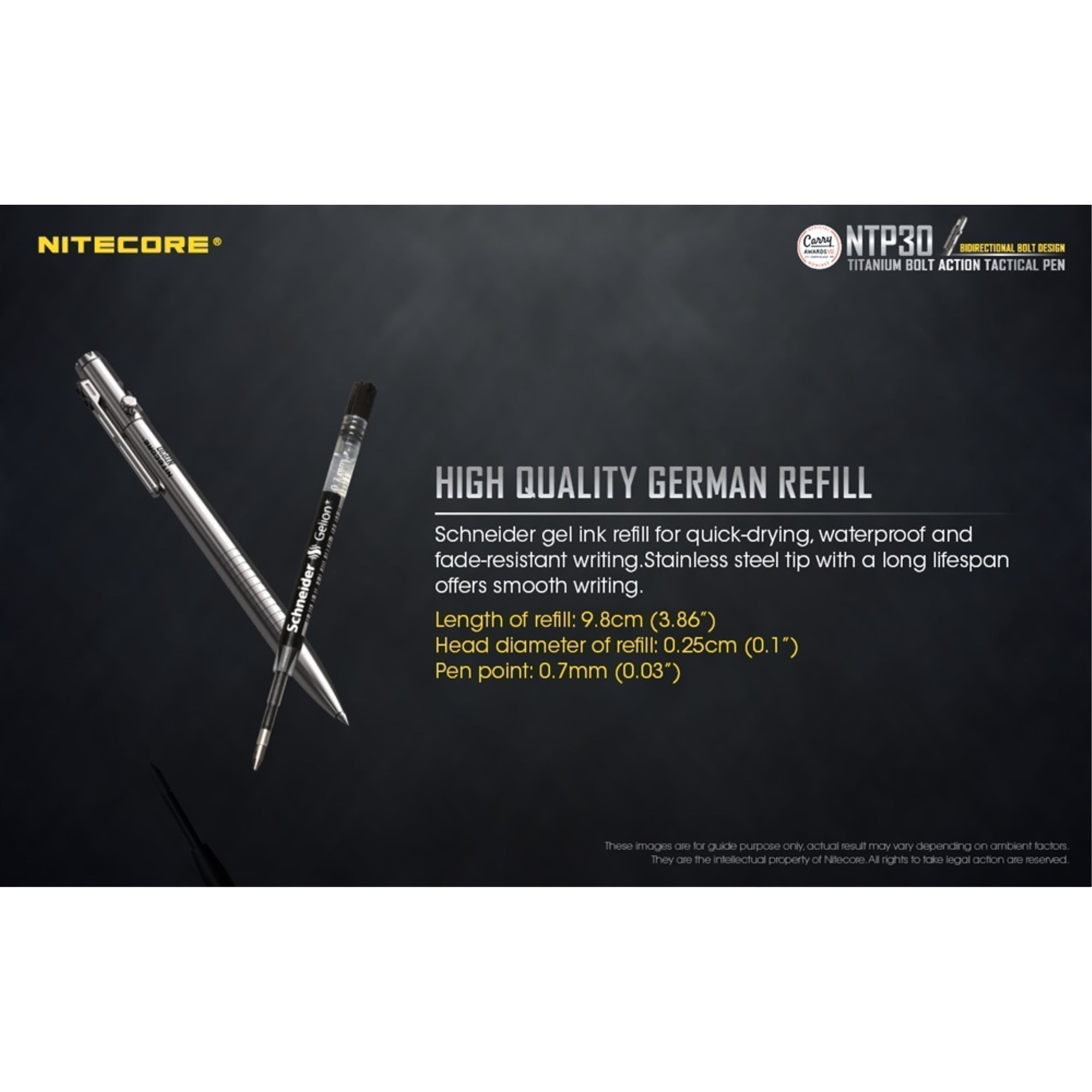 Knives & Tools - Nitecore NTP30 Titanium Bidirectional Bolt Action Multifunction Pen
