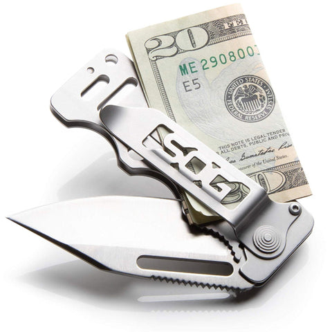 Knives & Tools - SOG CashCard Folding Knife W/ Money Clip (#EZ1-CP)